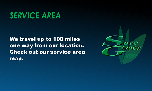 Our Hydromulch Service Areas 100 miles one way from Venus, Texas 76084